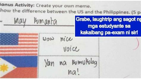 Laughtrip! Mga sagot ng estudyante sa meme exam .